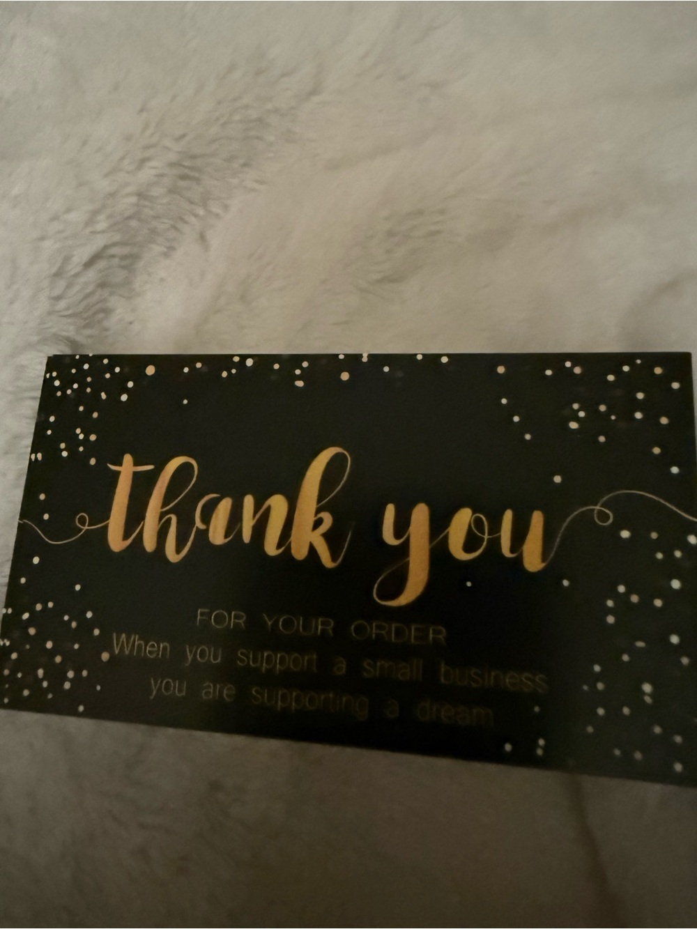 40 Thank You Cards - Black with Gold Foil Script - Small Business Packaging - Picture 3 of 4